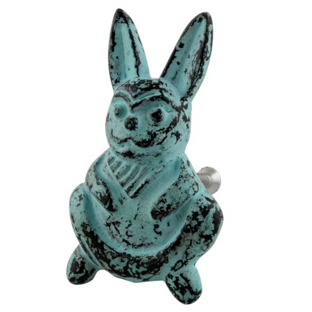 Antique Sage Green Rabbit Iron Dresser Knob